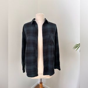 Aritzia Wilfred Free Green Flannel Shirt